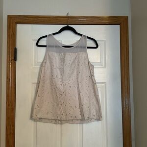 Ann Taylor White Lace Tank Top Size Medium